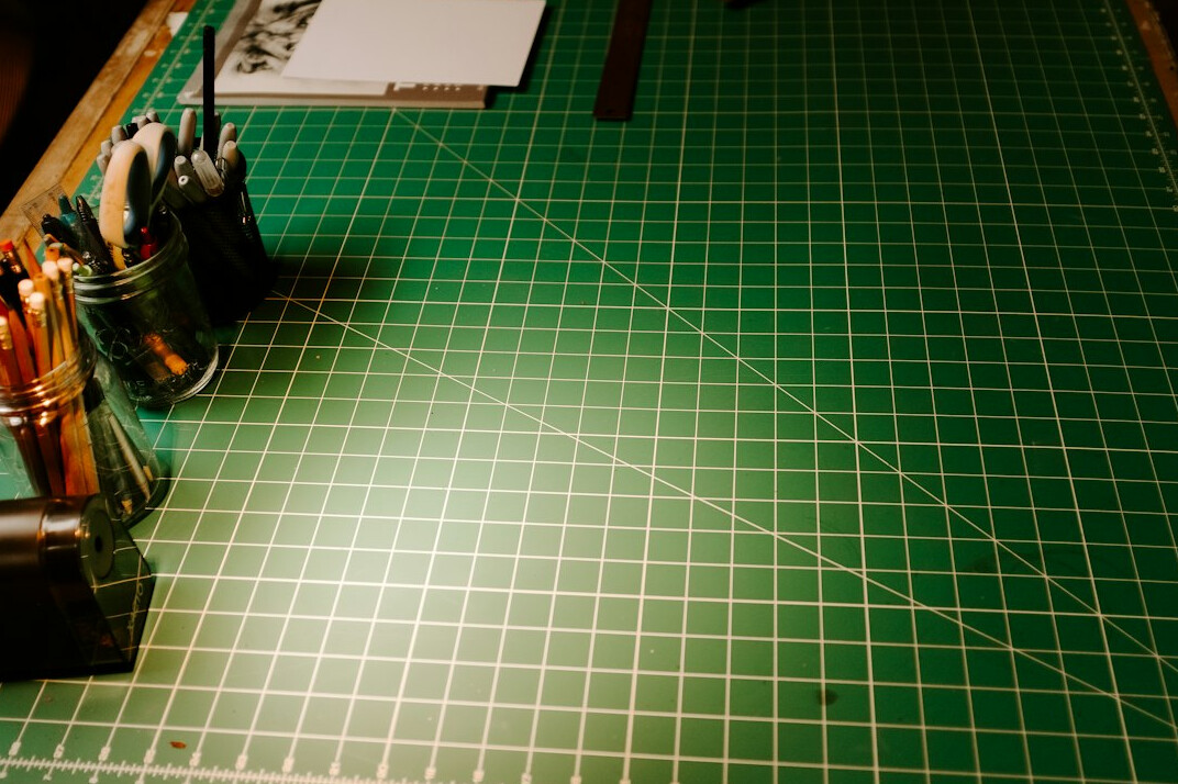 green file folders on desk